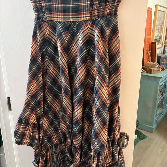 NATURAL LIFE Plaid Midi Skirt - Blue, Red, Yellow - Picture 2 of 5